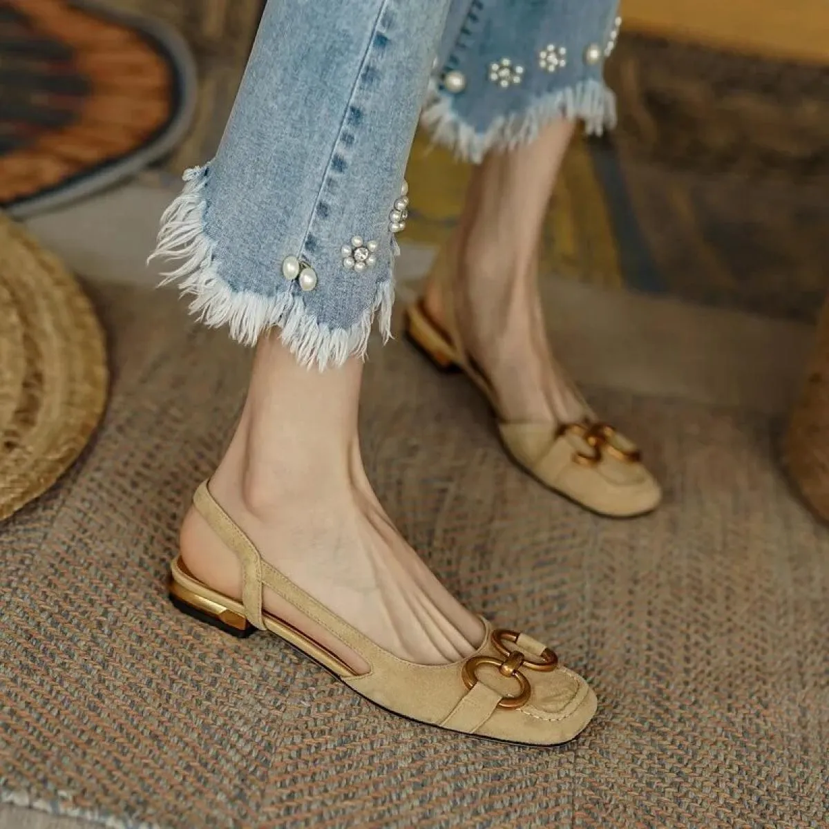 Sandali da donna 2023 eleganti scarpe e sandali da donna da ufficio scarpe casual da donna sandali con tacco quadrato slip on ap