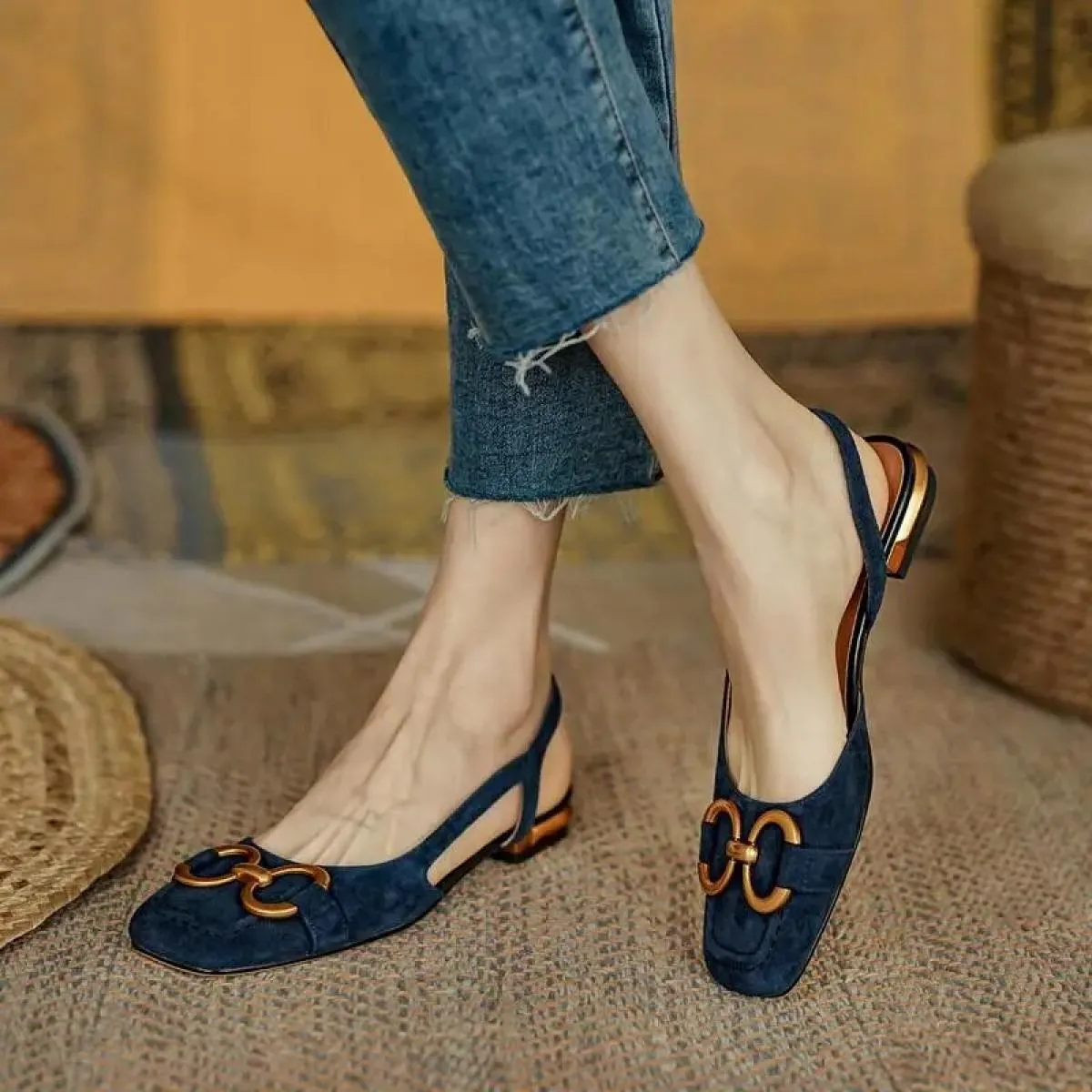 Sandali da donna 2023 eleganti scarpe e sandali da donna da ufficio scarpe casual da donna sandali con tacco quadrato slip on ap