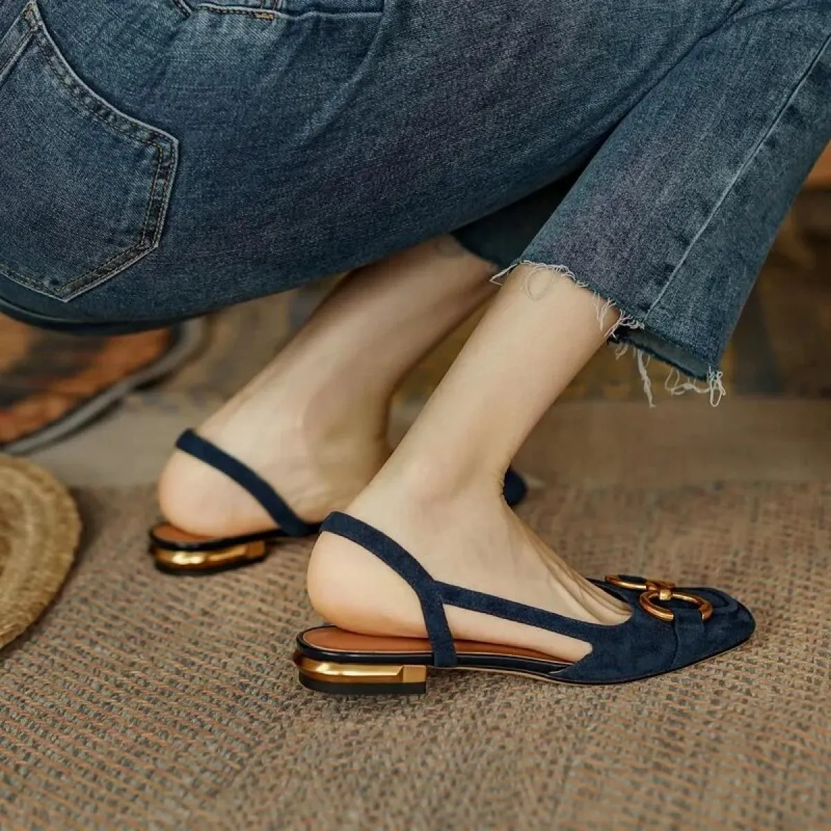 Sandali da donna 2023 eleganti scarpe e sandali da donna da ufficio scarpe casual da donna sandali con tacco quadrato slip on ap
