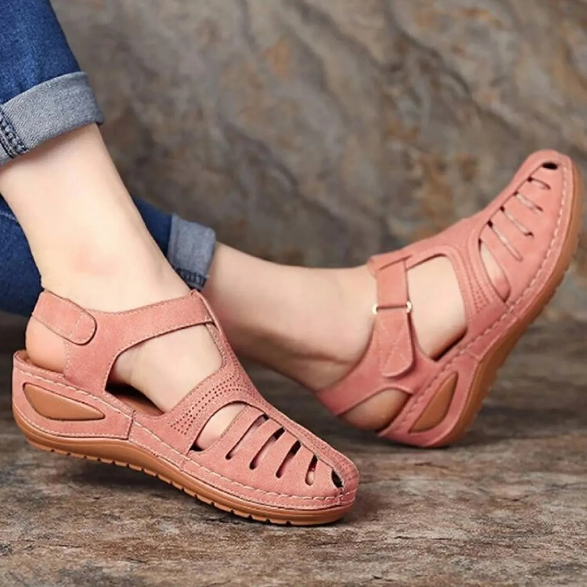 Sandali da donna Stile Bohemian Scarpe estive da donna Sandali estivi con tacco Sandali gladiatore Mujer Zeppe eleganti S