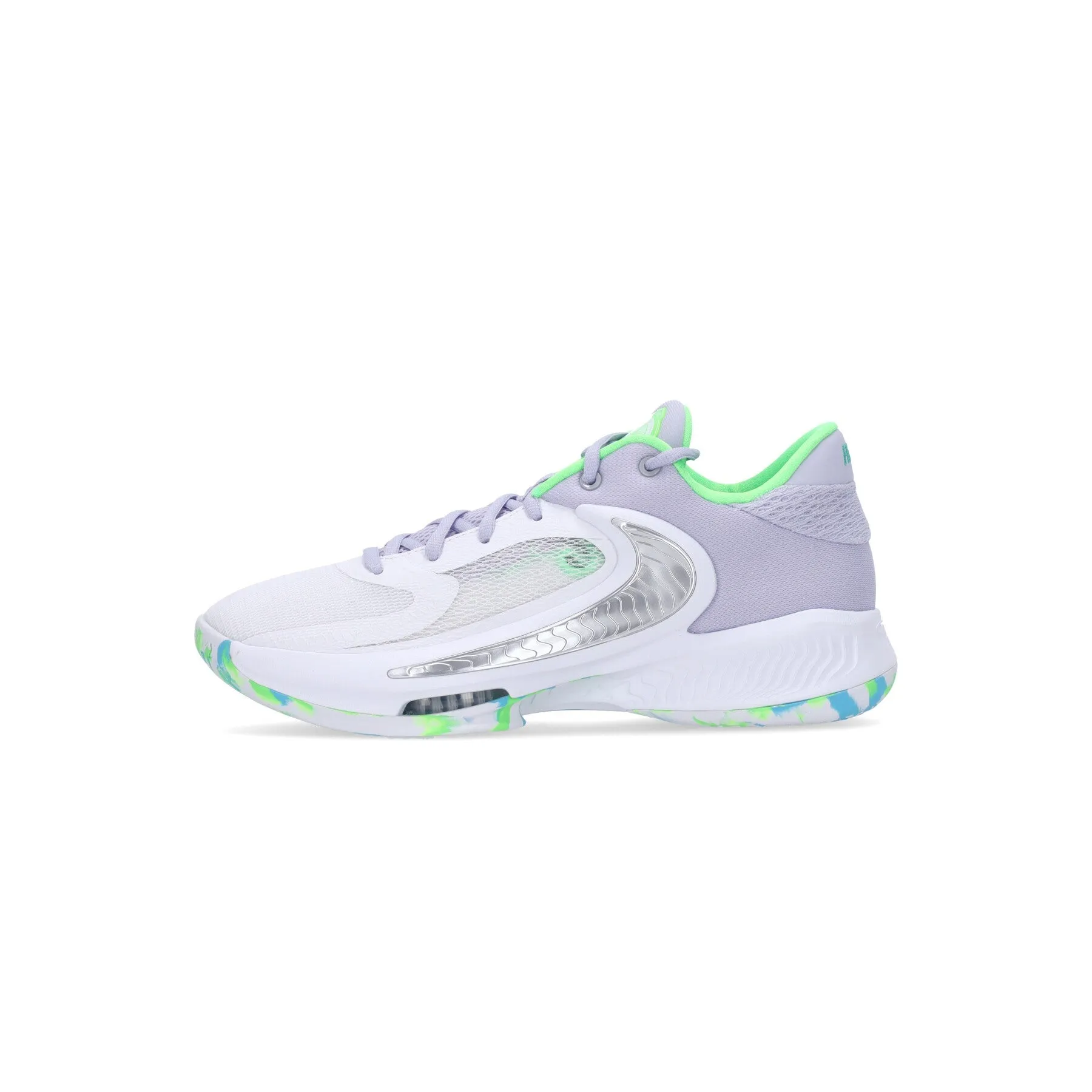 Scarpa Basket Uomo Zoom Freak 4 White/oxygen Purple/black/stadium Green