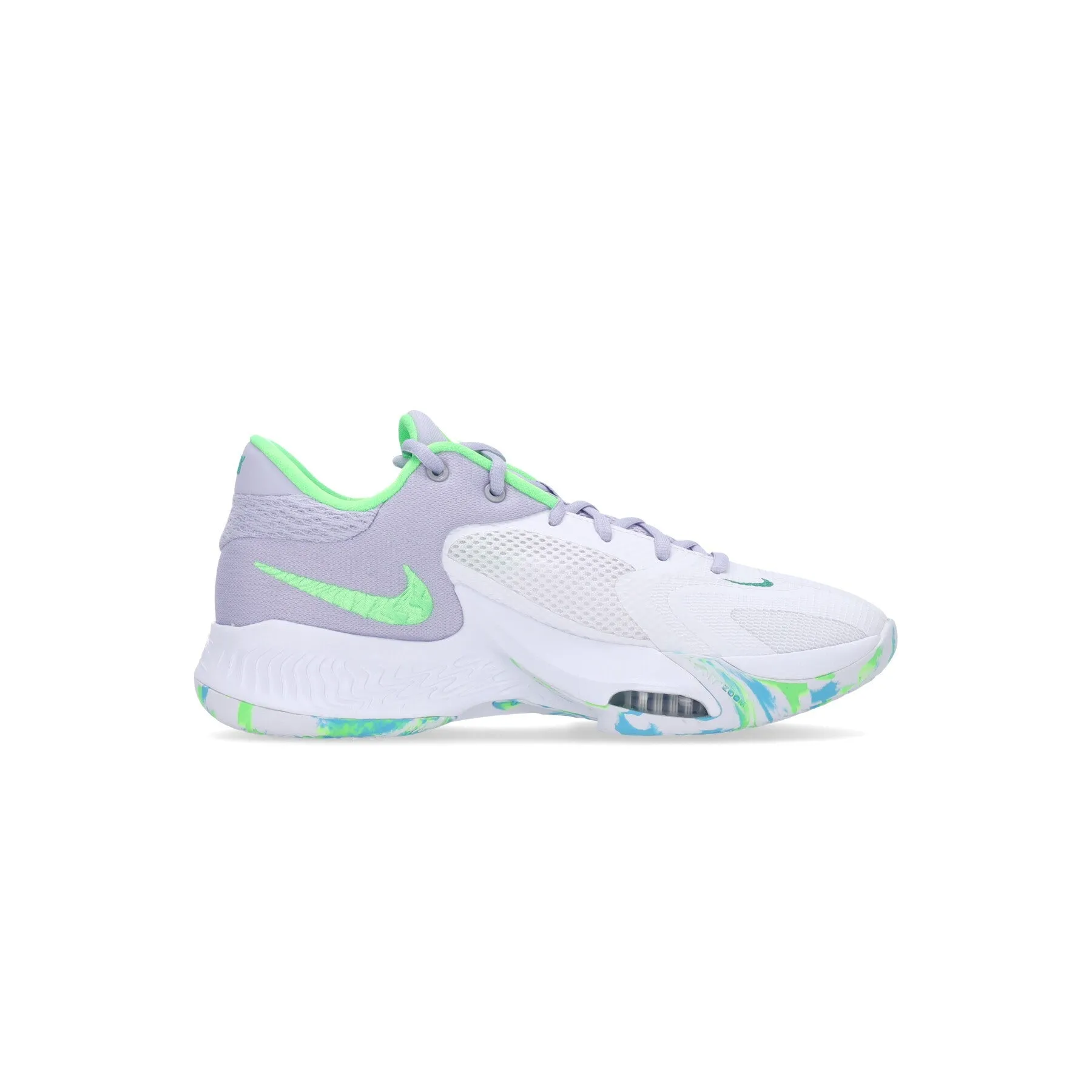 Scarpa Basket Uomo Zoom Freak 4 White/oxygen Purple/black/stadium Green