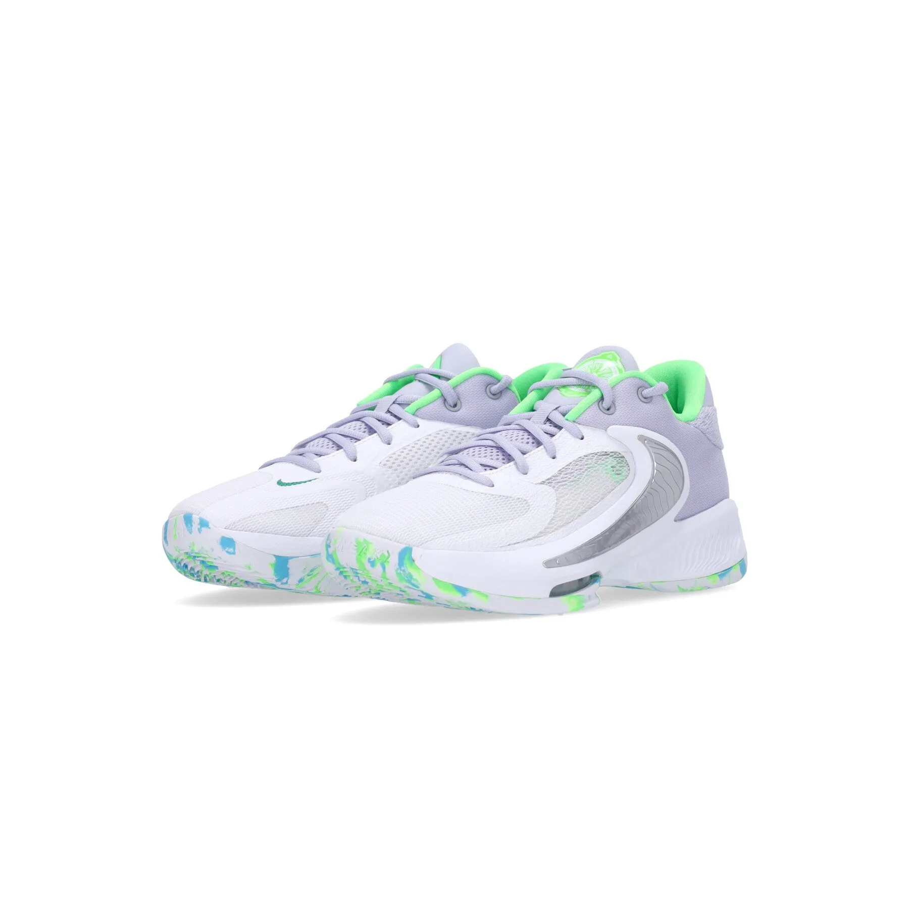 Scarpa Basket Uomo Zoom Freak 4 White/oxygen Purple/black/stadium Green