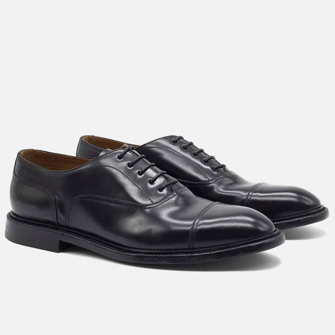 Scarpa stringata oxford Green George in pelle spazzolata nera