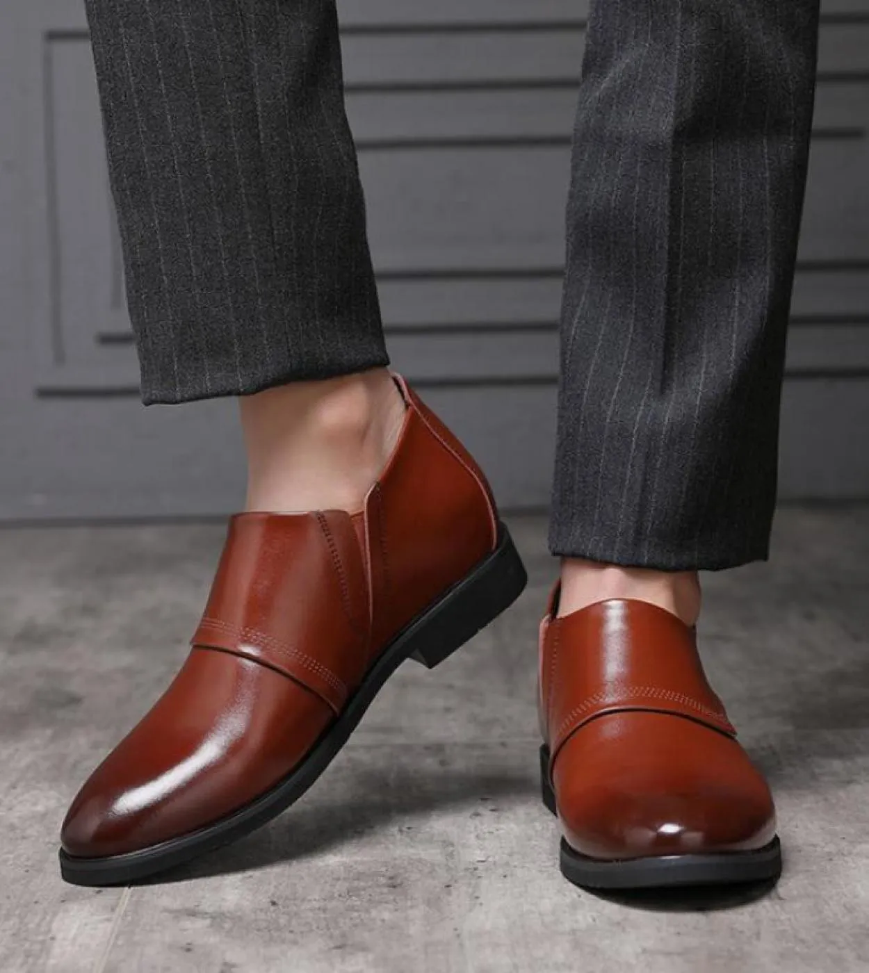 Scarpe casual da uomo daffari Aumento interno 6 cm più alte Oxford quotidiane per uomo Tacchi da uomo stile britannico Four Sea