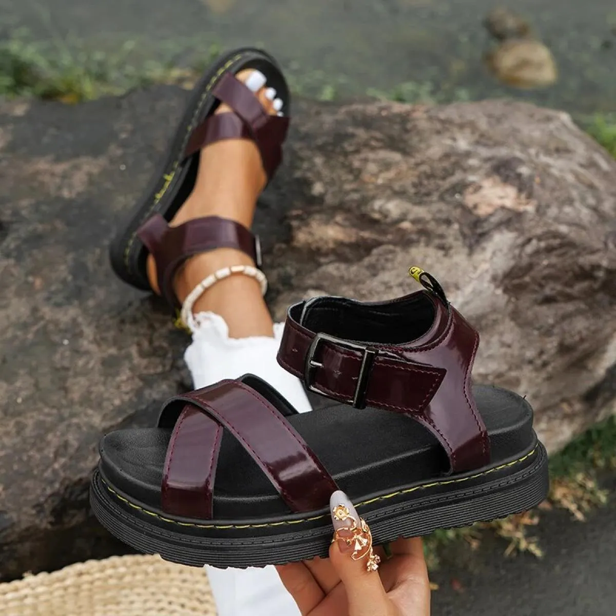 Scarpe da donna 2023 Estate New Roman Platfrom Sandali sportivi da donna Sandali casual da donna alla moda all'aperto Taglie for