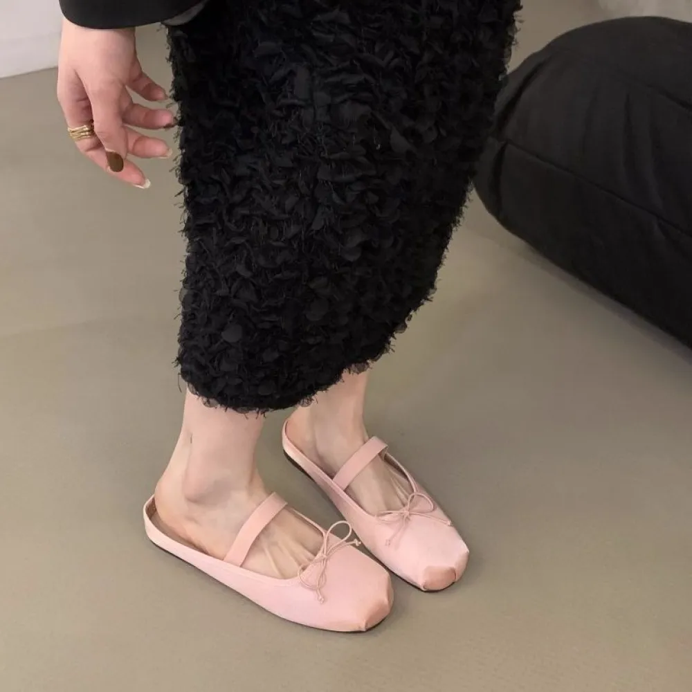 Scarpe da sera piatte, Mezze pantofole, Scarpe da fata per abbigliamento esterno, Scarpe singole Mary Jane primavera ed estate 2