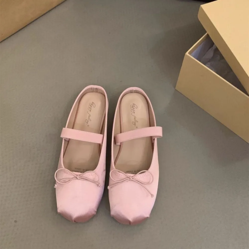 Scarpe da sera piatte, Mezze pantofole, Scarpe da fata per abbigliamento esterno, Scarpe singole Mary Jane primavera ed estate 2