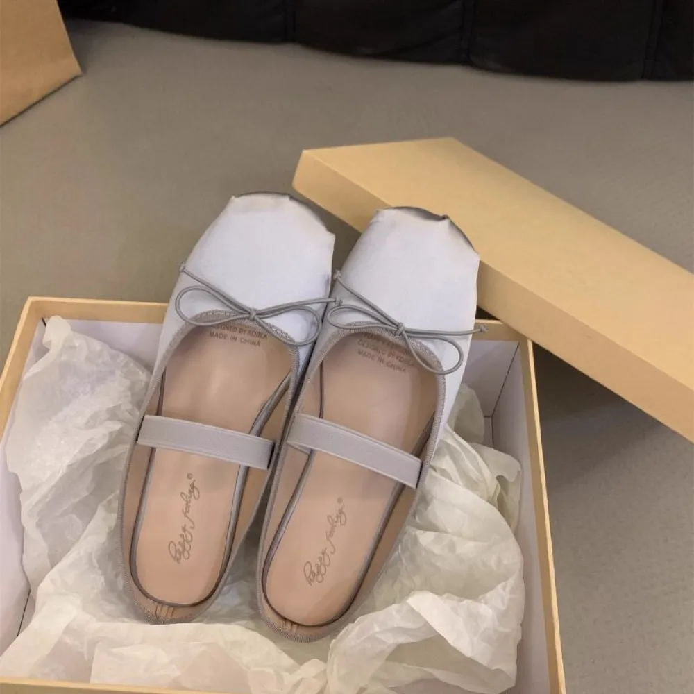 Scarpe da sera piatte, Mezze pantofole, Scarpe da fata per abbigliamento esterno, Scarpe singole Mary Jane primavera ed estate 2
