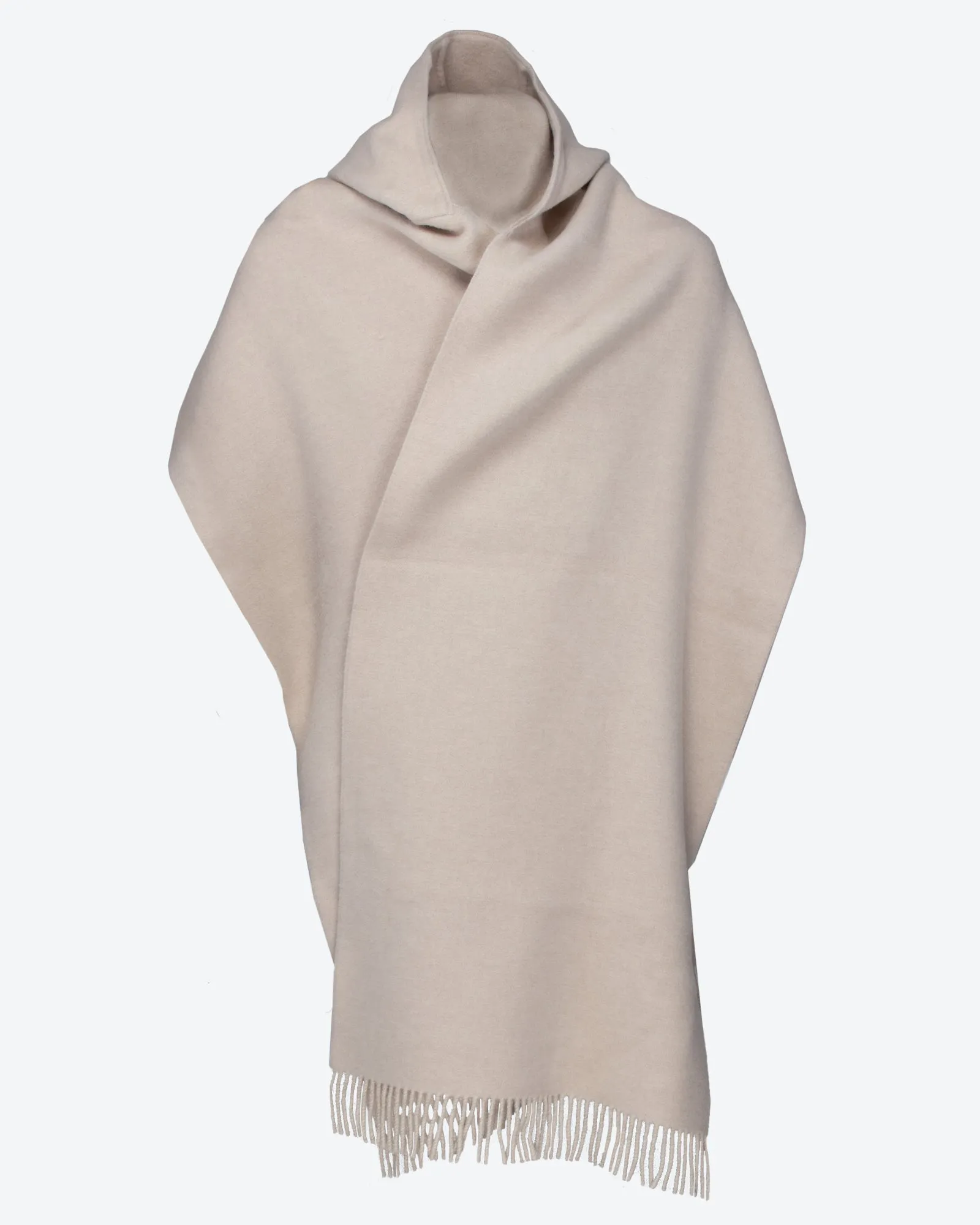 Sciarpa con cappuccio in lana e cashmere