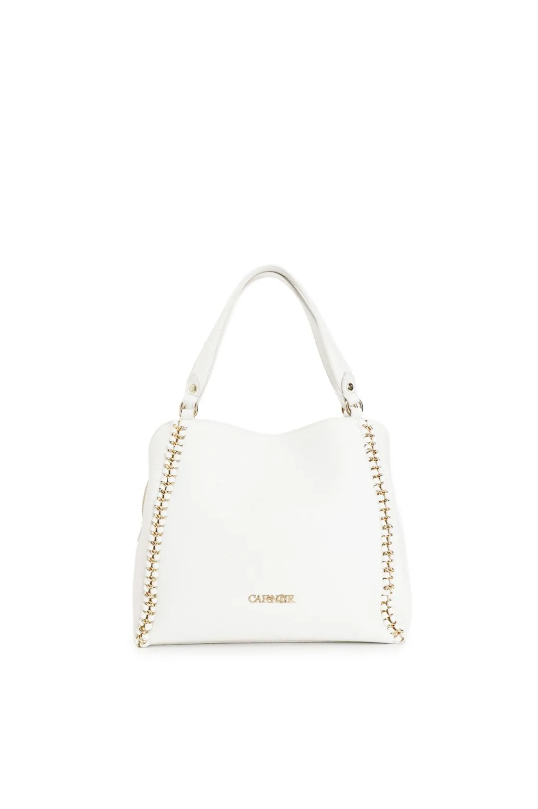 shopping con catena ed infilatura bianco