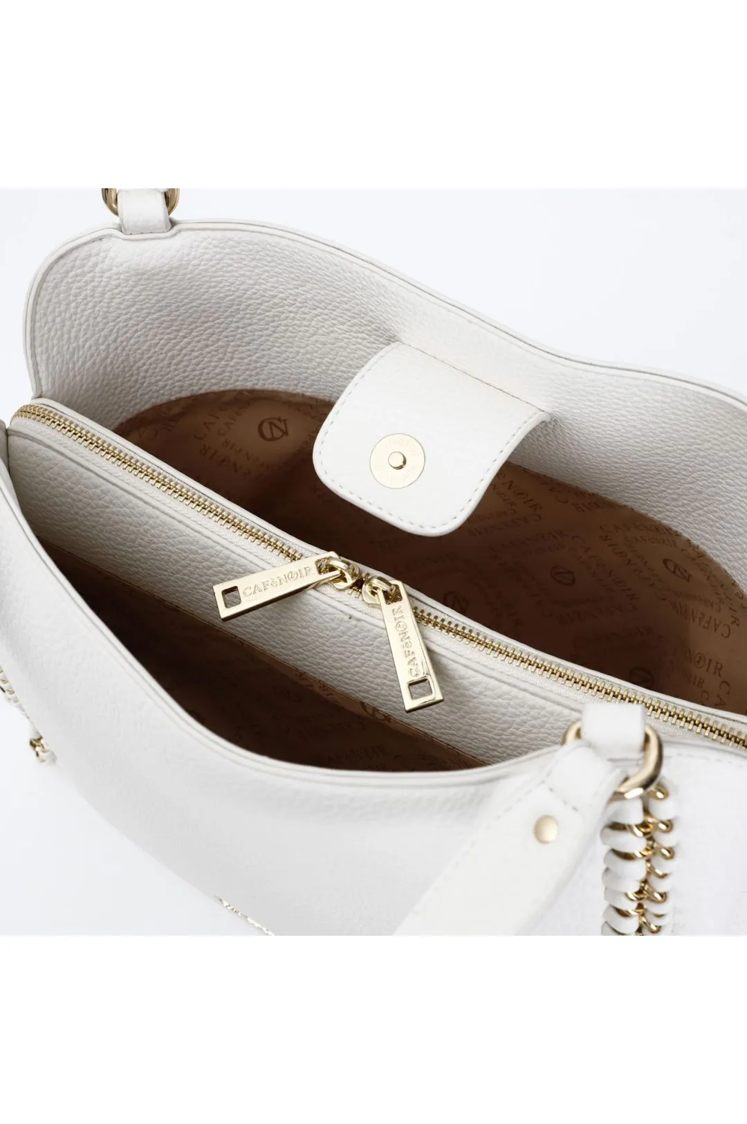 shopping con catena ed infilatura bianco