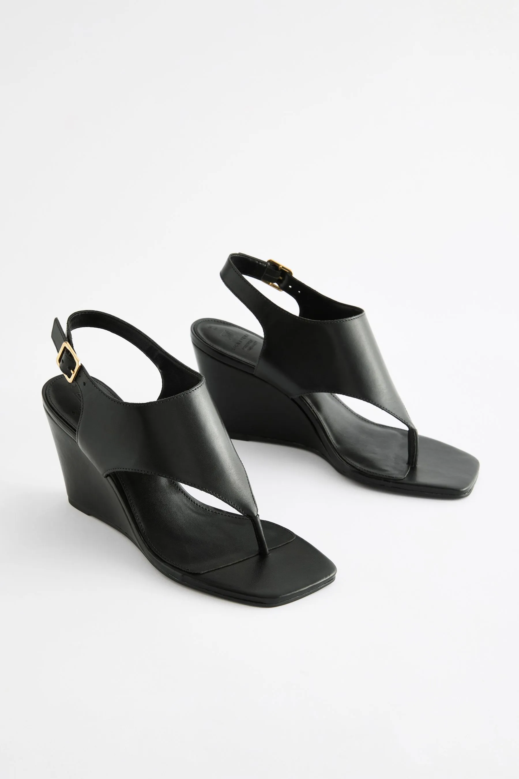 Signature - Zeppe infradito in pelle