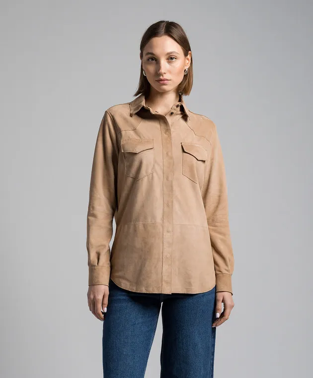 Simonetta Ravizza Camicia PAPRIKA in camoscio beige PAPRIKA