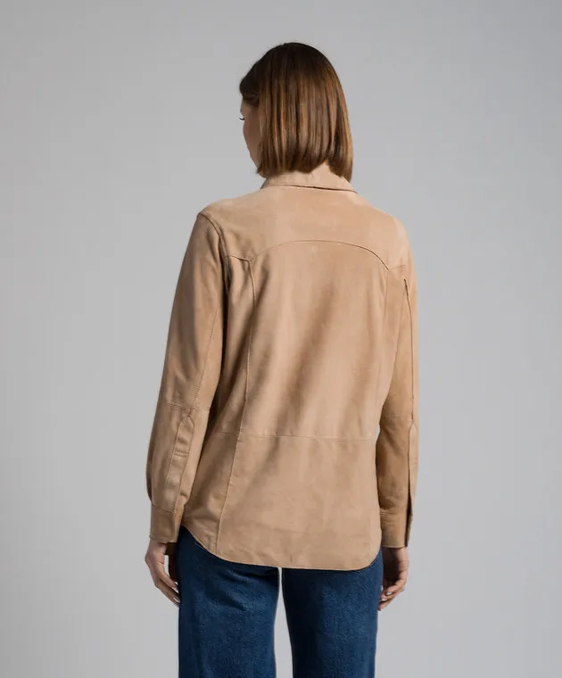 Simonetta Ravizza Camicia PAPRIKA in camoscio beige PAPRIKA