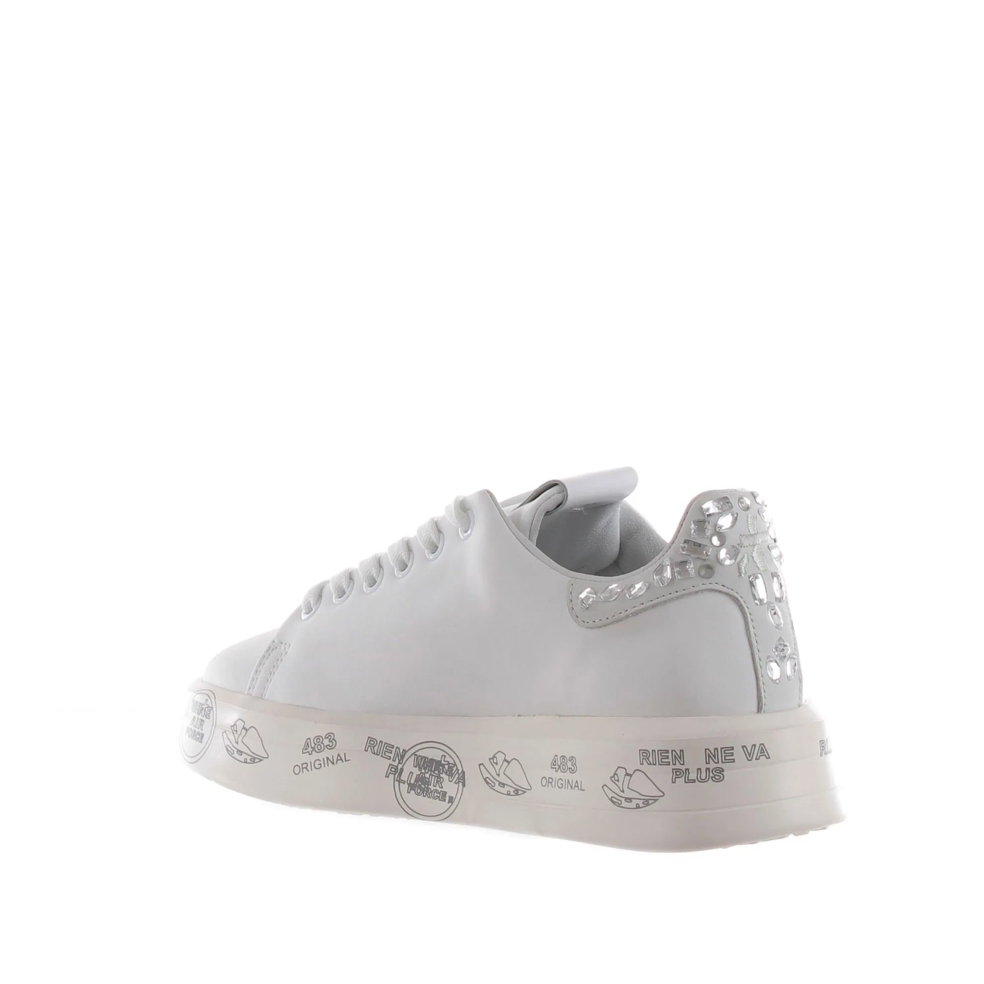 Sneaker in pelle con strass