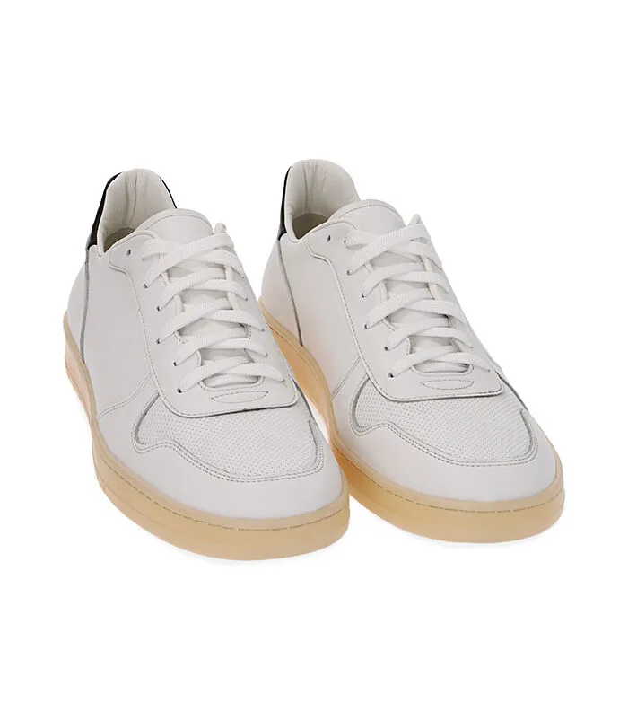 Sneakers bianco/nero in pelle