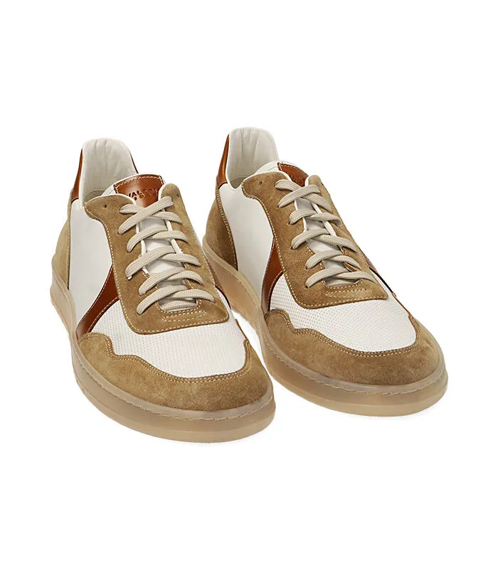 Sneakers cognac in pelle