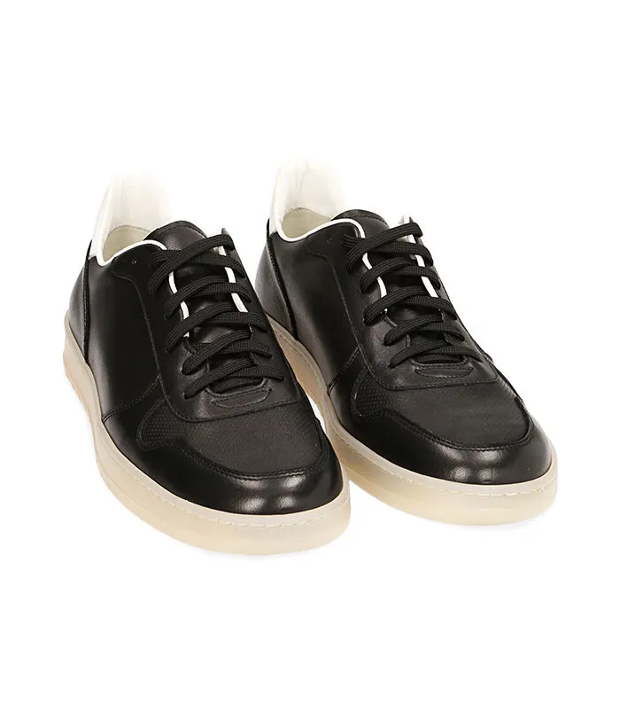 Sneakers nero/bianco in pelle