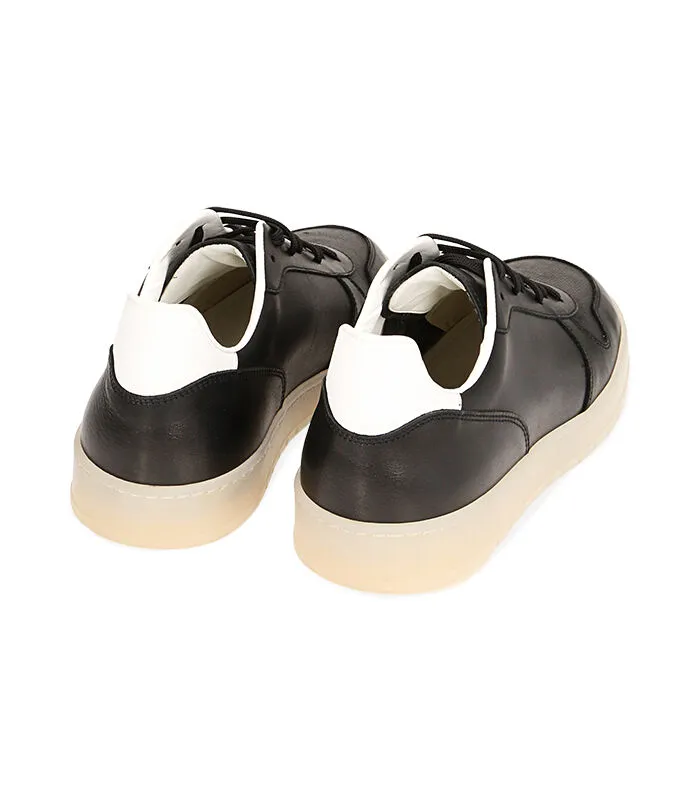 Sneakers nero/bianco in pelle