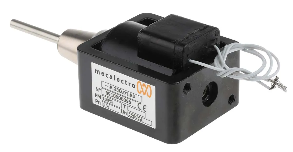 Solenoide lineare Push-Pull Mecalectro, 230 V c.a., corsa max. 25mm, tenuta 18 → 80N