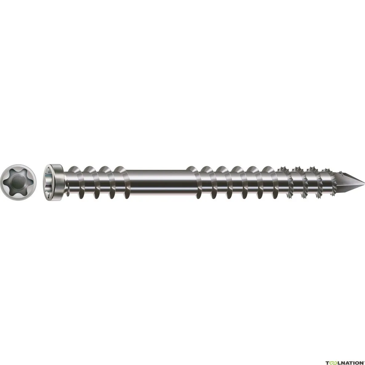 SPAX 0538000600403 Vite a terra 6 x 40 mm, testa del cilindro, T-STAR PLUS T25, filettatura di fissaggio, acciaio inox A4 - 200S