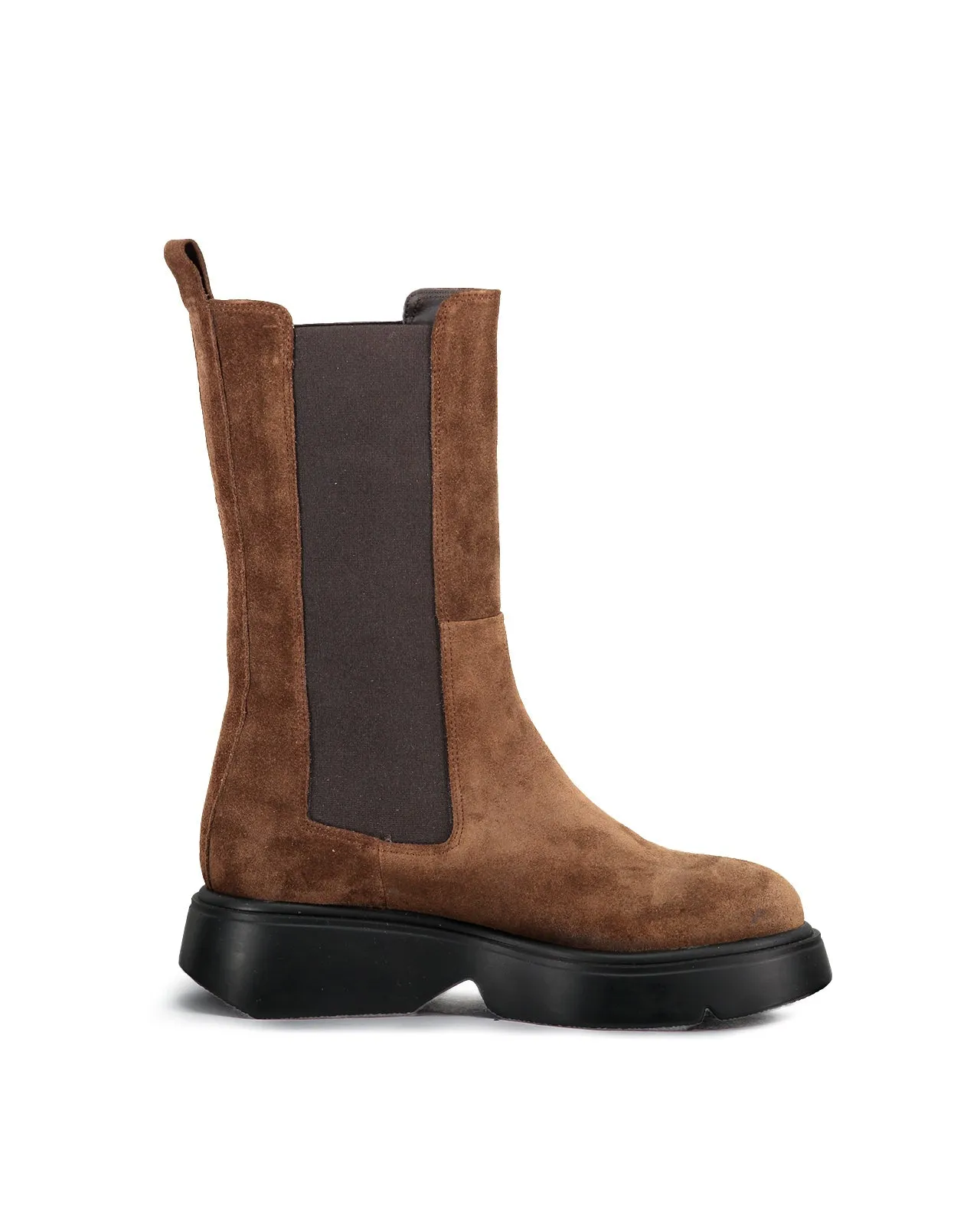 Stivale Chelsea platform suede marrone