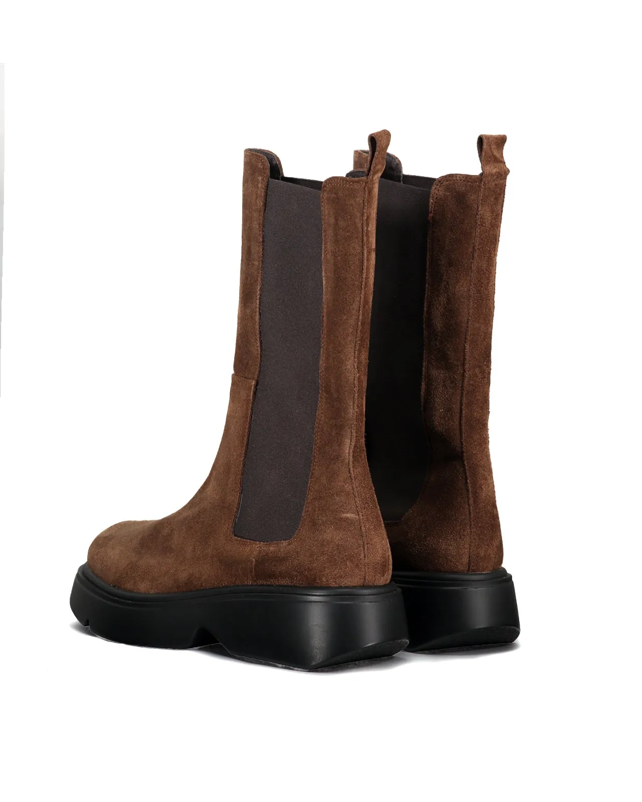 Stivale Chelsea platform suede marrone