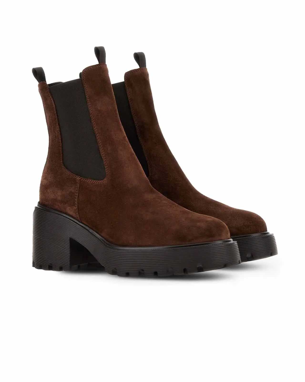 Stivaletto Chelsea H649 suede marrone