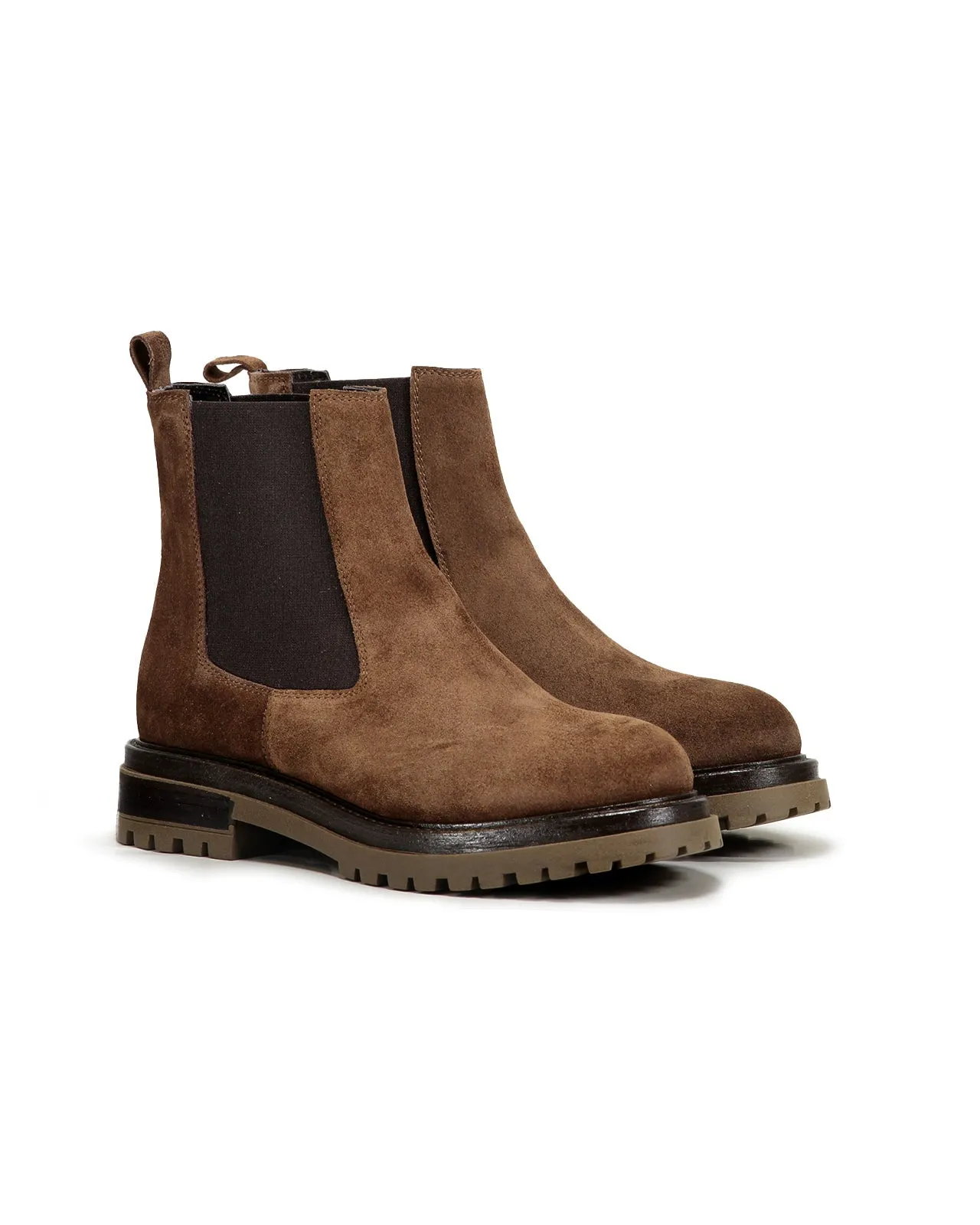 Stivaletto Chelsea suede marrone