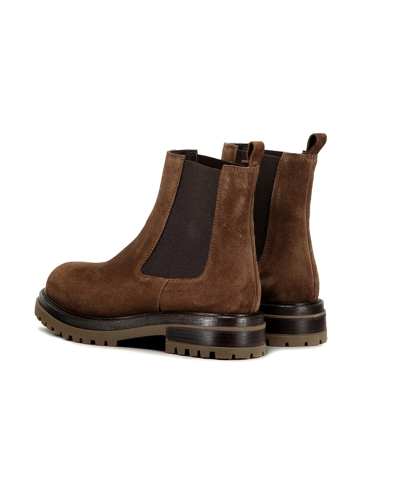 Stivaletto Chelsea suede marrone