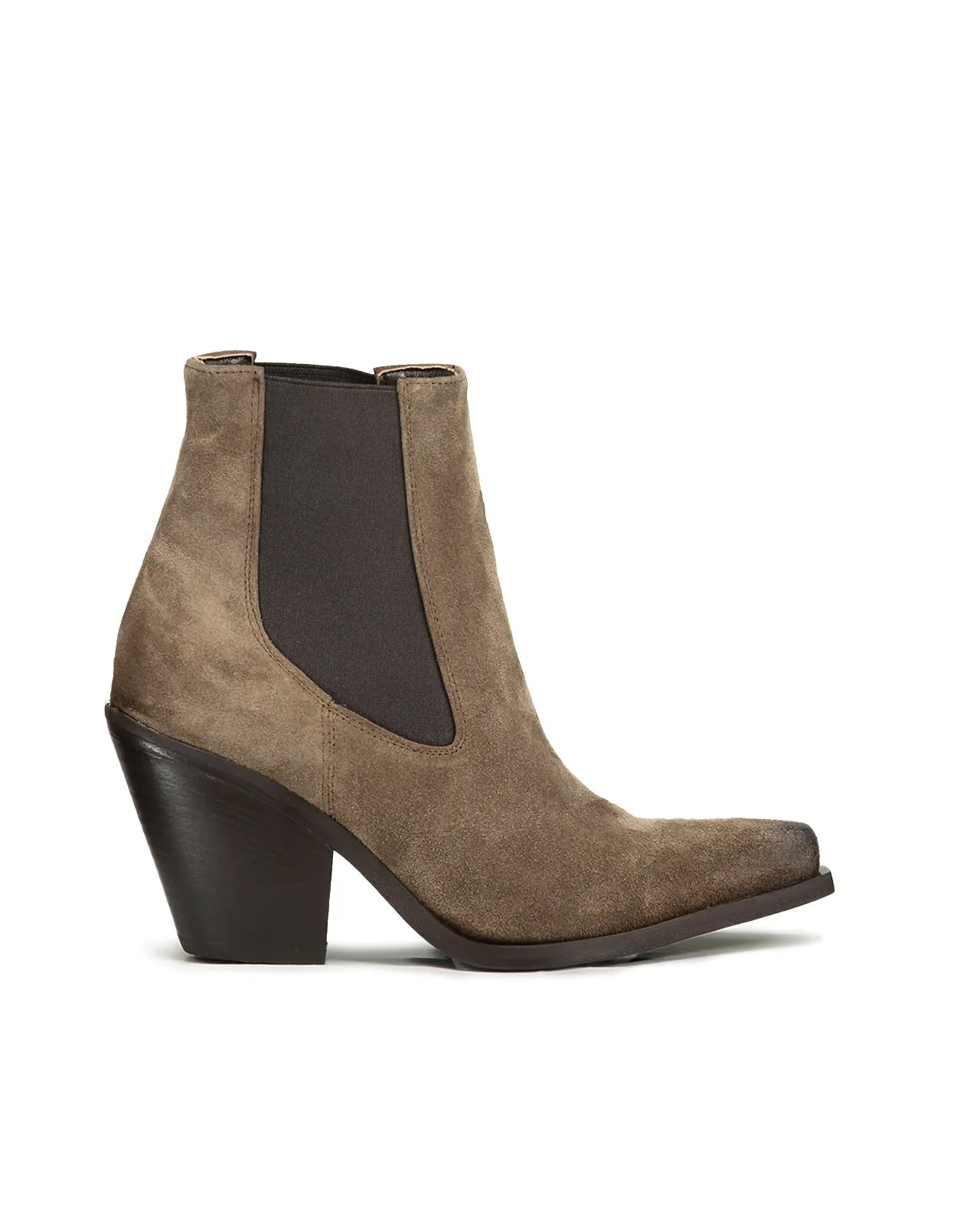 Stivaletto Chelsea texano suede taupe