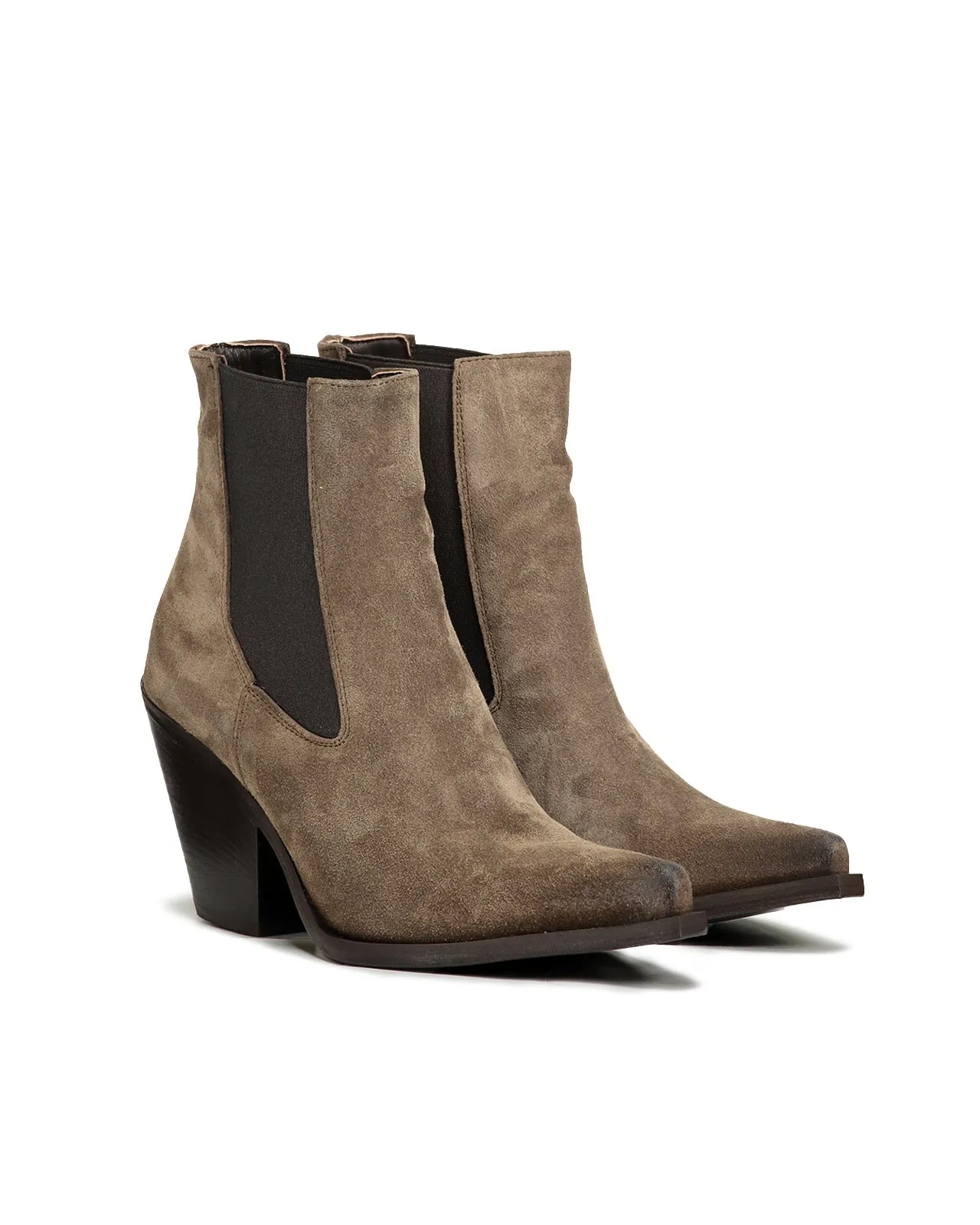 Stivaletto Chelsea texano suede taupe