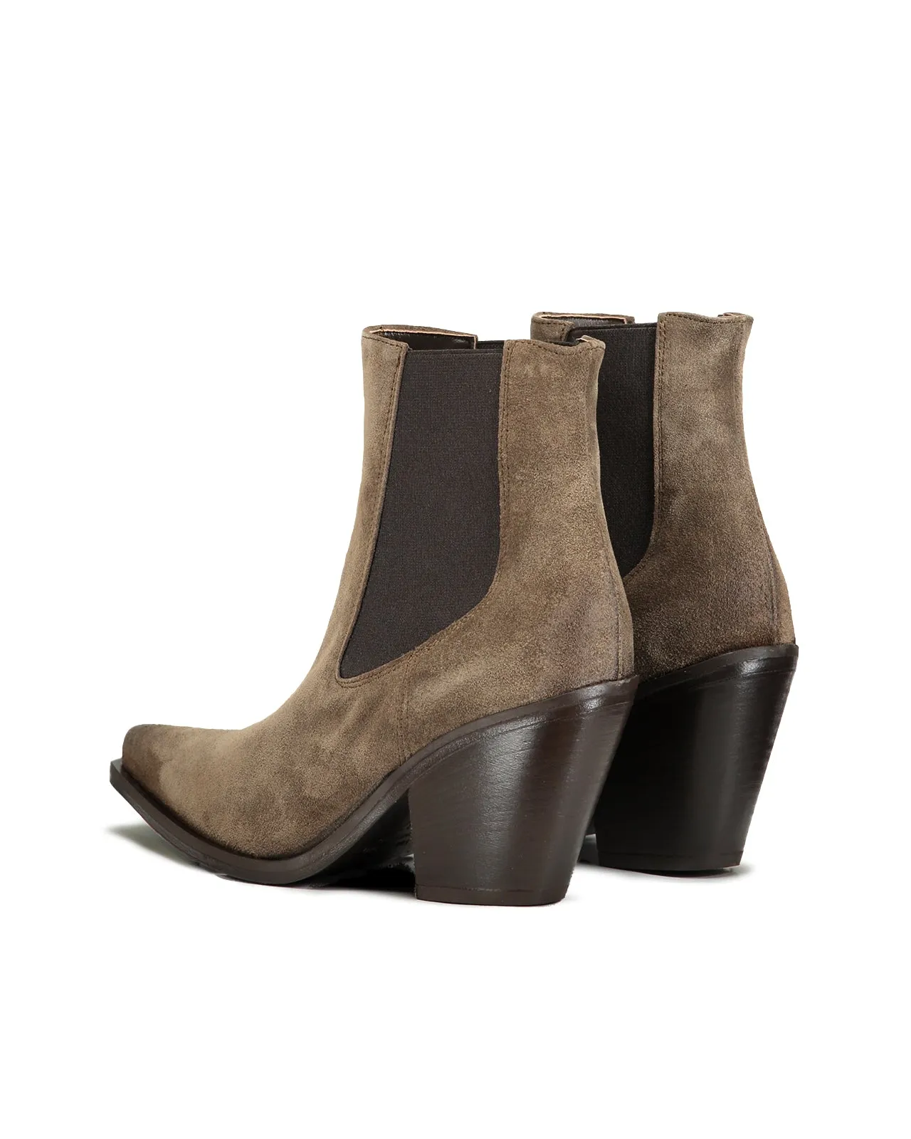 Stivaletto Chelsea texano suede taupe