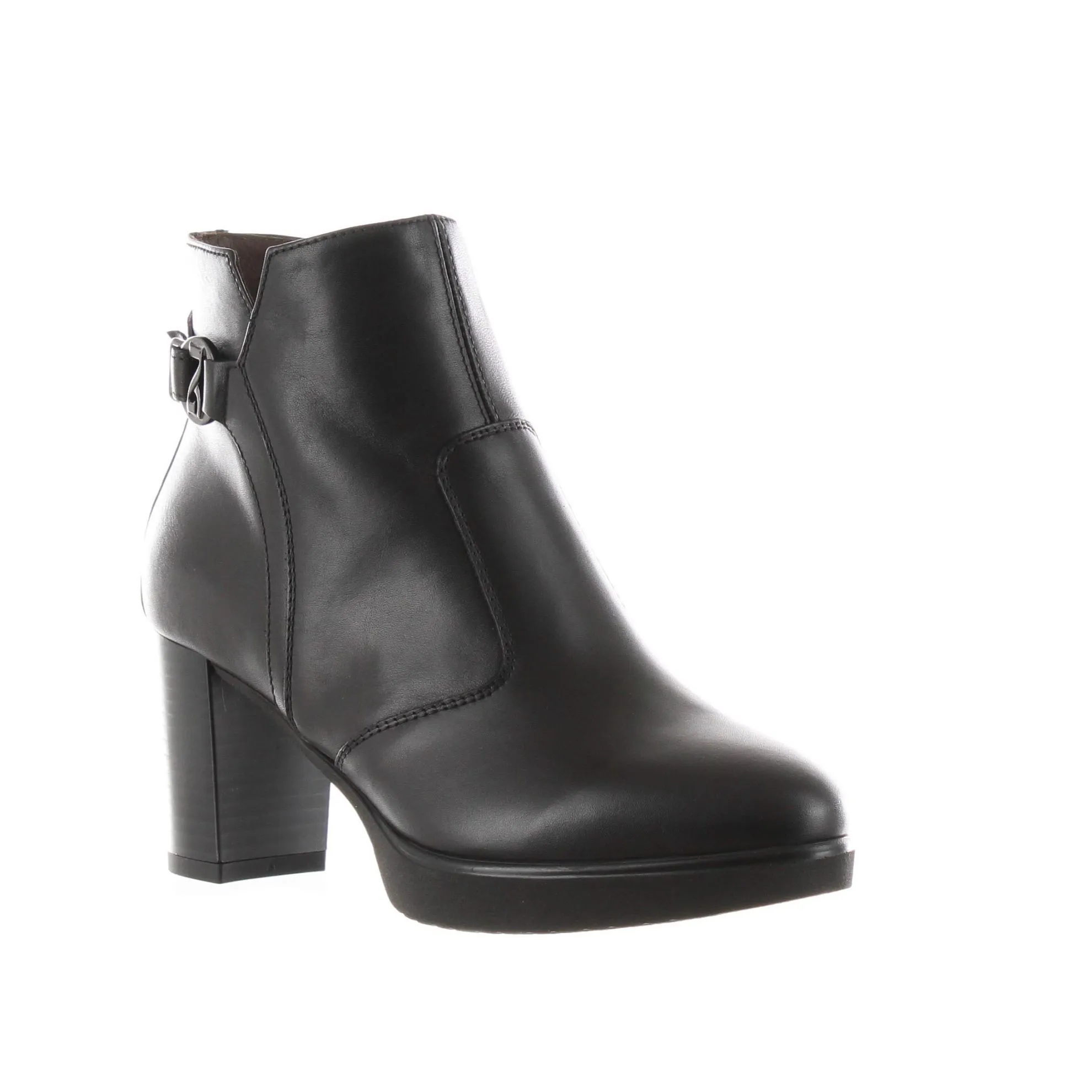 Stivaletto in pelle con cinturino decorativo