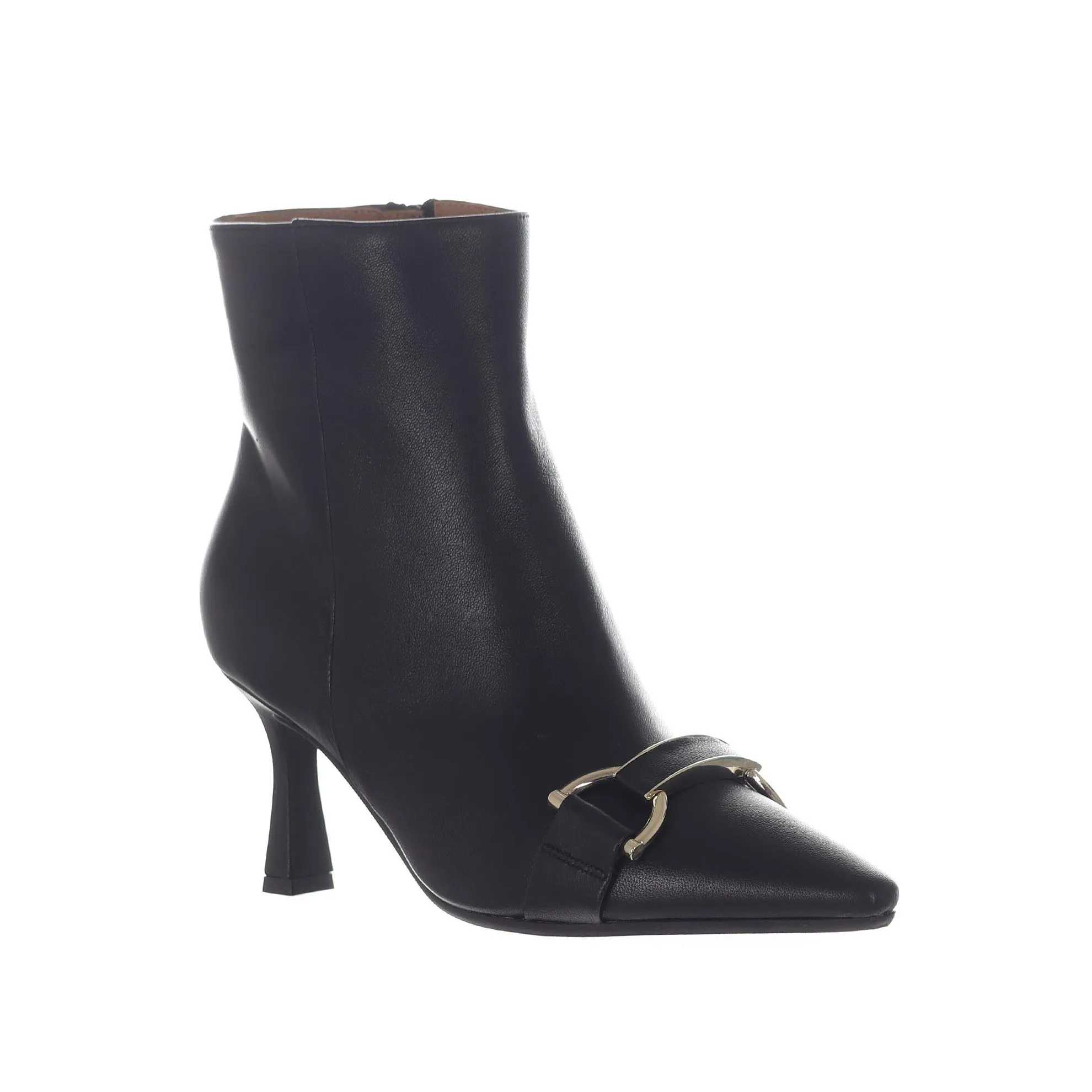 Stivaletto in pelle con dettaglio metallico