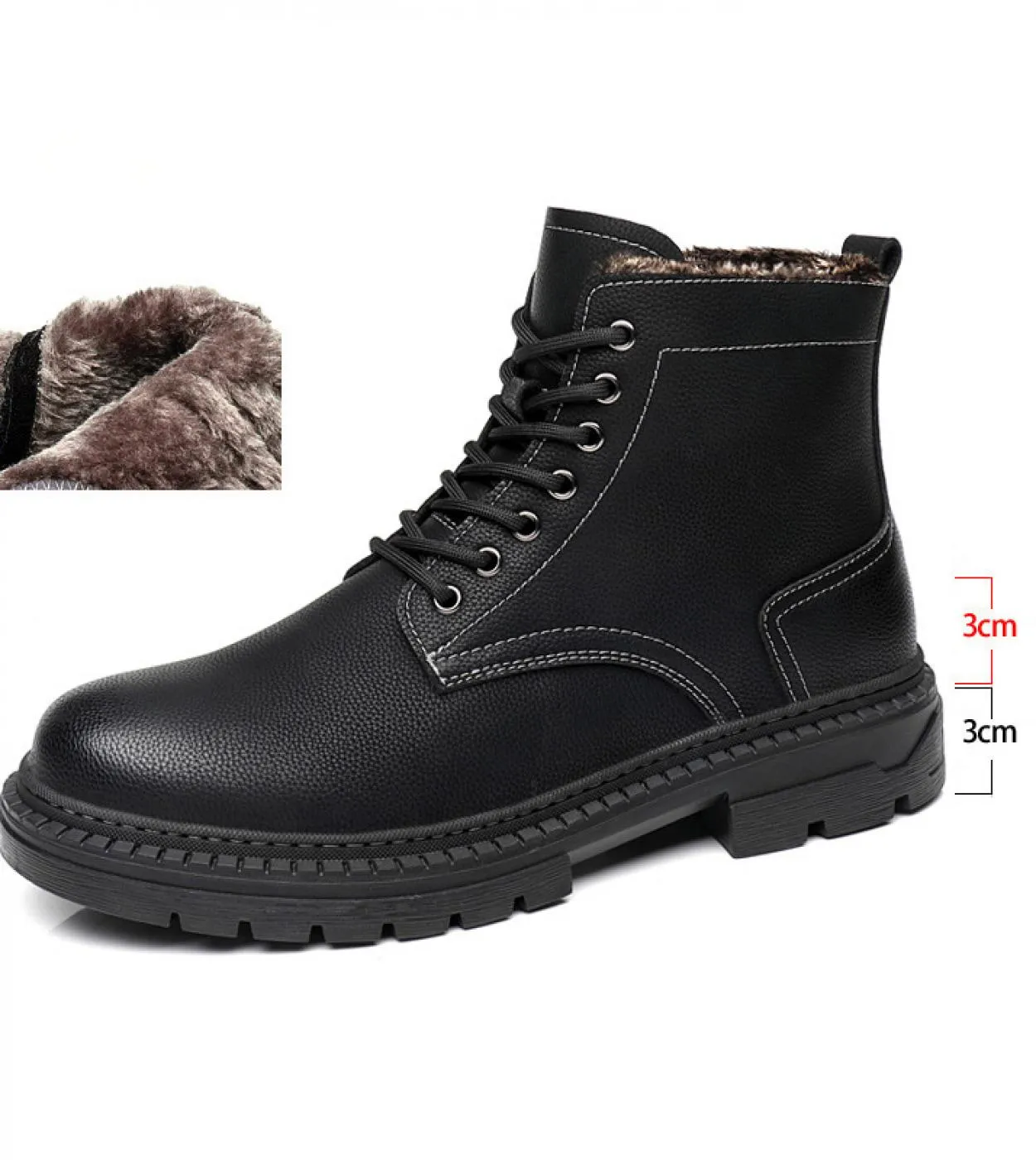 Stivali con rialzo in altezza Stivali da uomo con tacco in pelle da uomo Stivali con tacco in pelle da uomo