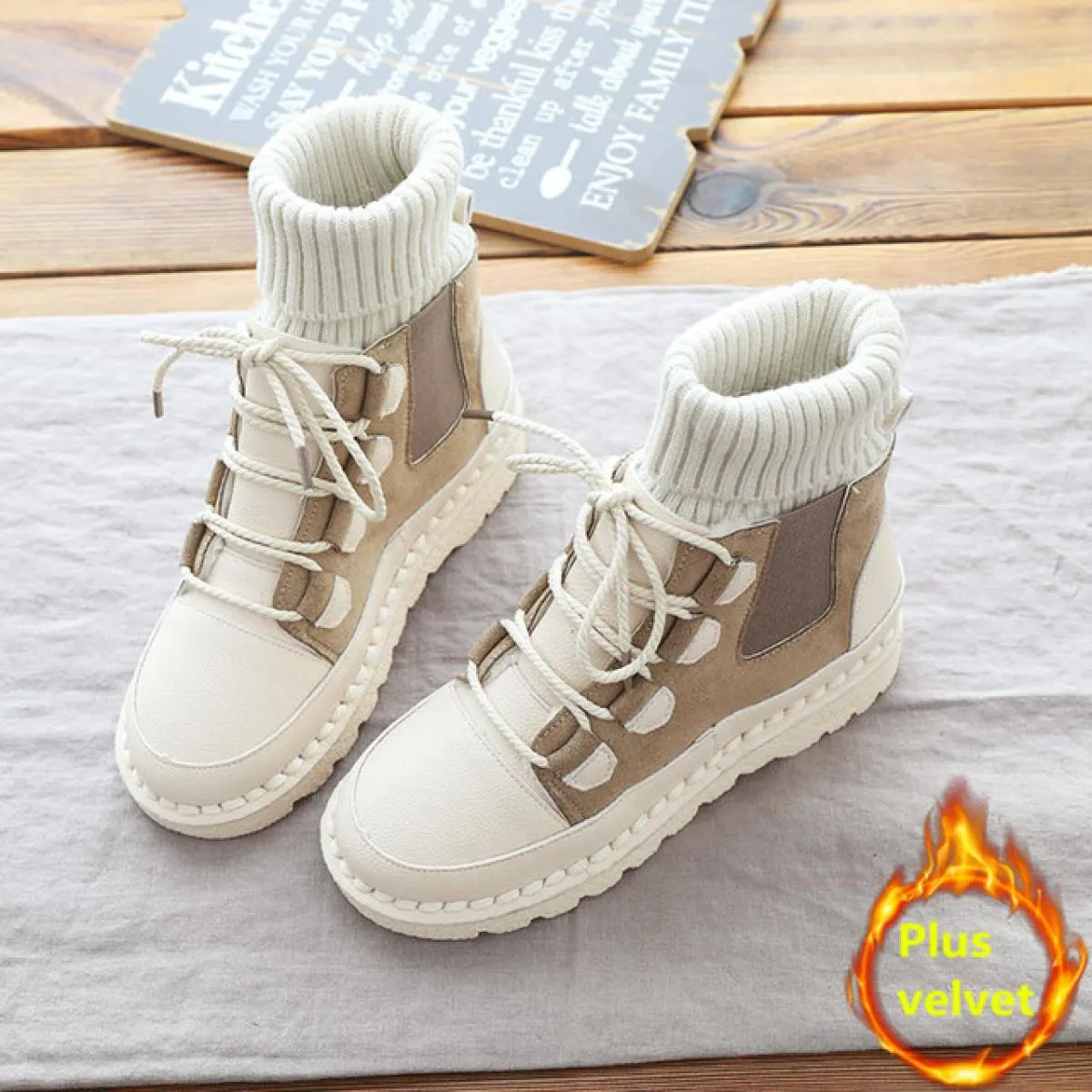 Stivali da donna Stivali retrò autunnali Stivali casual retrò stile britannico retrò da donna