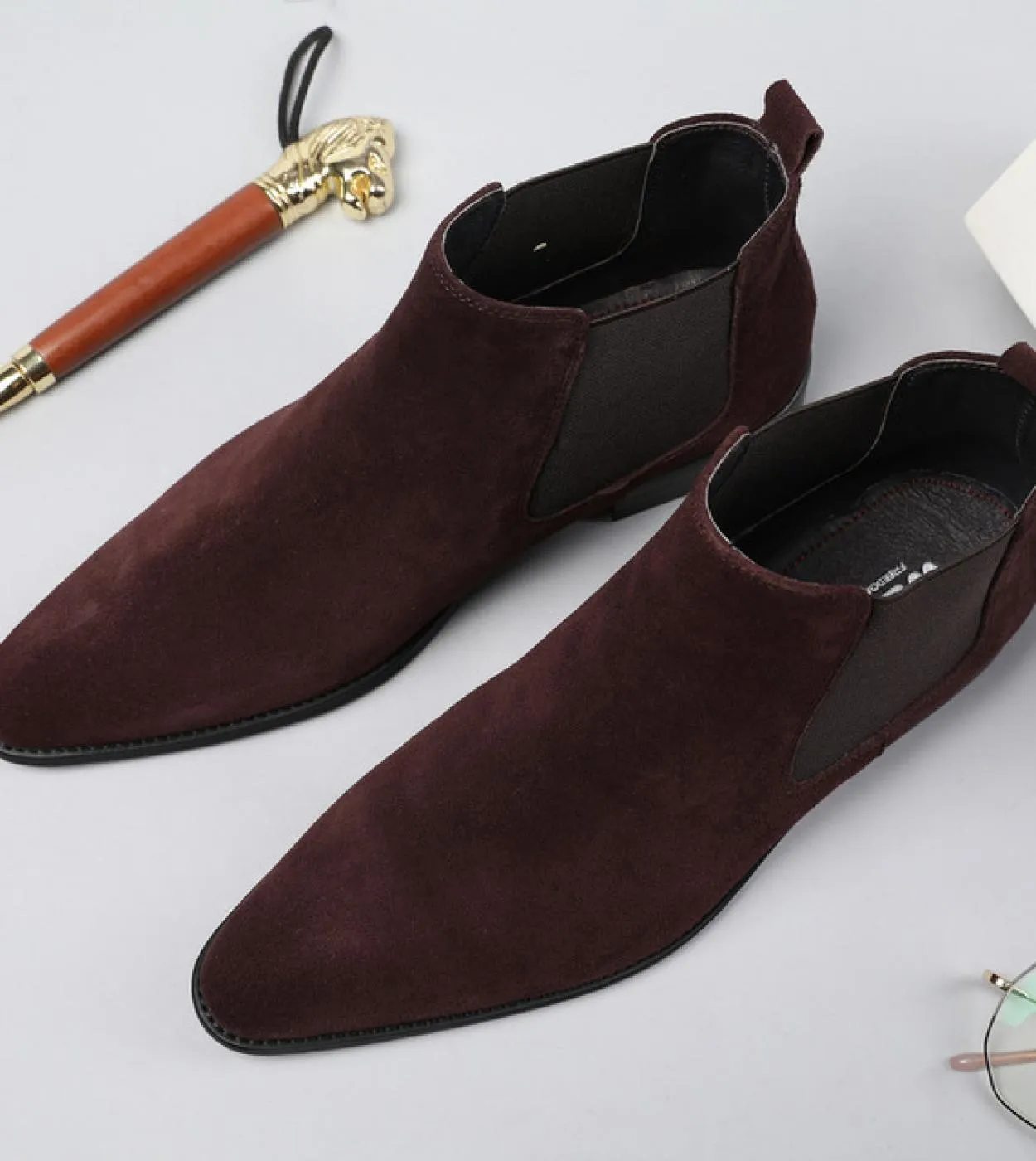 Stivali in vera pelle Pelle Botas alla caviglia in pelle scamosciata Caviglia in pelle Botas Scarpe in pelle scamosciata