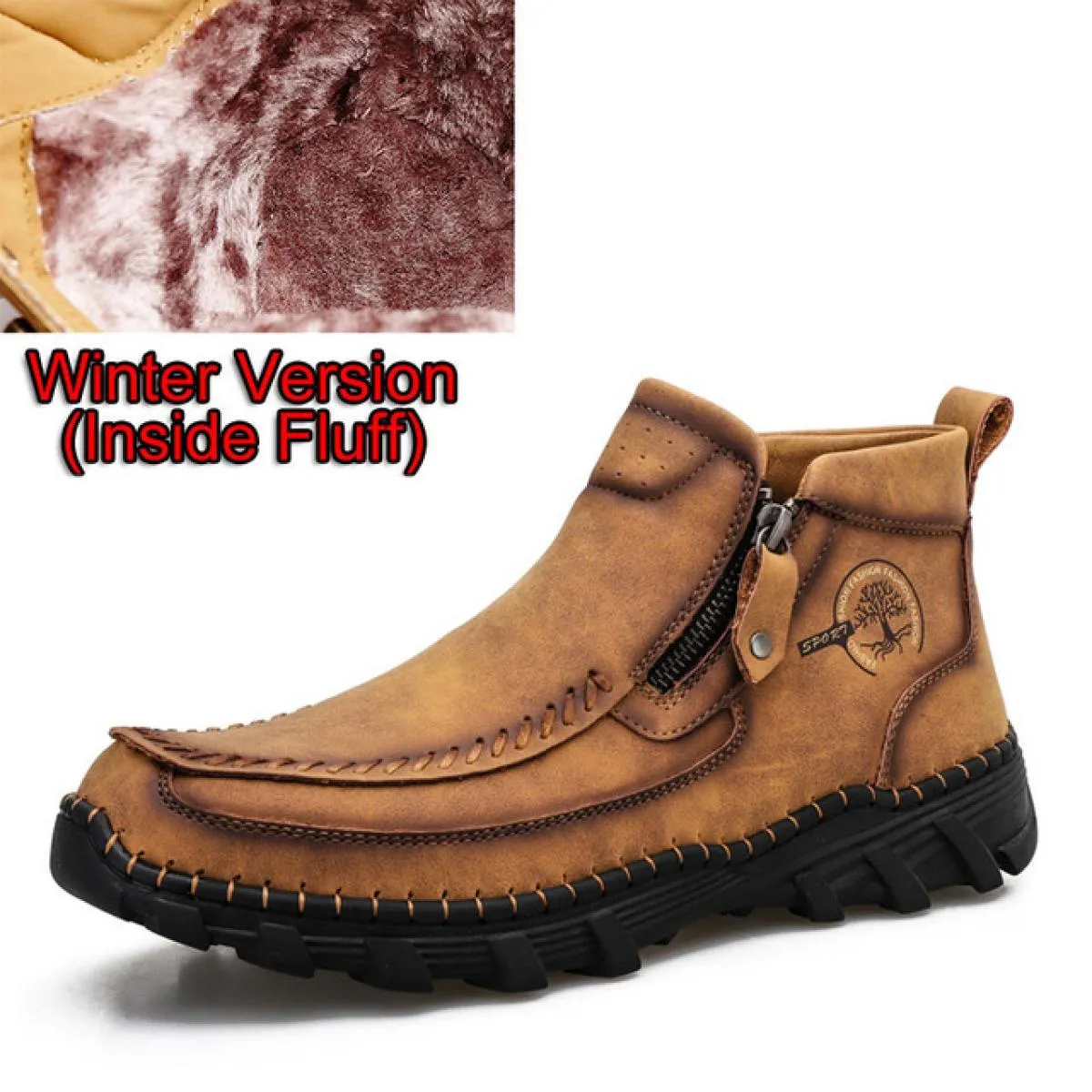 Stivali invernali da uomo con cerniera Scarpe Casual Stivali invernali caldi Uomo Autunno Inverno Stivali da uomo Stivali da uom