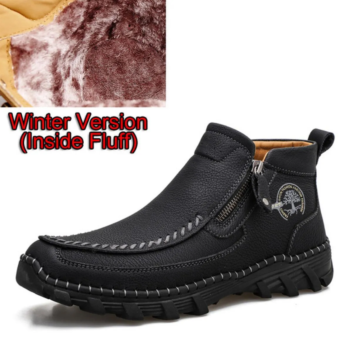 Stivali invernali da uomo con cerniera Scarpe Casual Stivali invernali caldi Uomo Autunno Inverno Stivali da uomo Stivali da uom