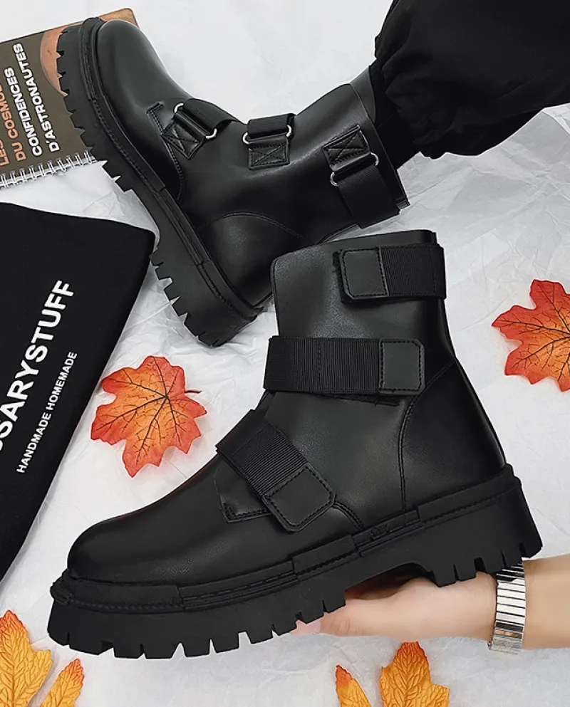 Stivali Martin Stivali da moto nuovi da uomo Stivali alti da uomo alla moda in pelle Stivali da uomo autunno e inverno