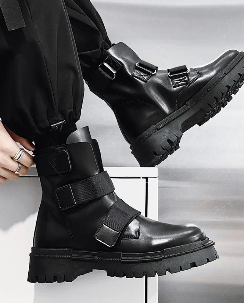 Stivali Martin Stivali da moto nuovi da uomo Stivali alti da uomo alla moda in pelle Stivali da uomo autunno e inverno