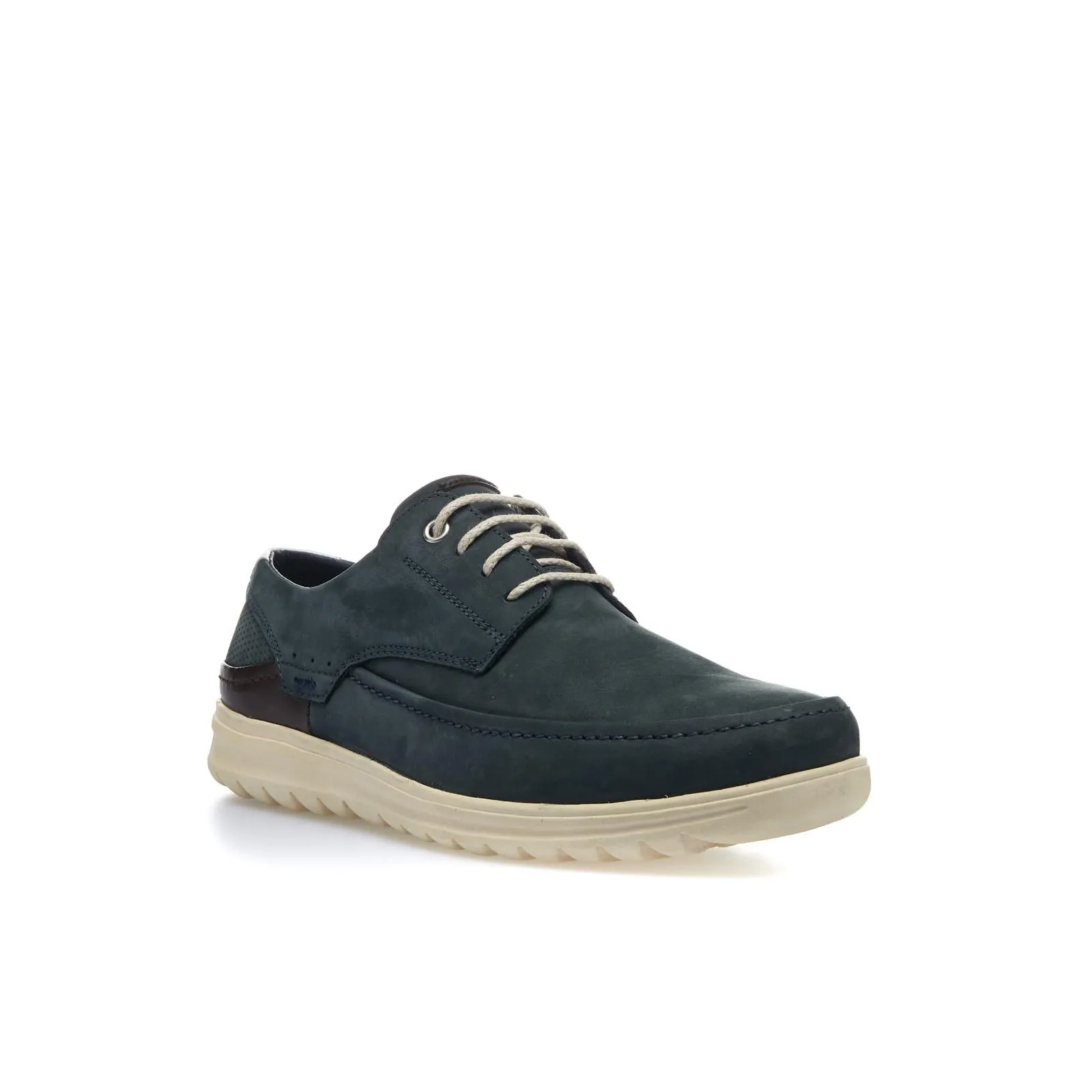 Stringate blu sportive in pelle