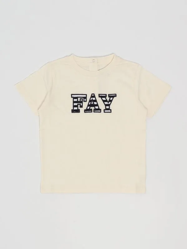 T-shirt bambino Fay in cotone Avorio