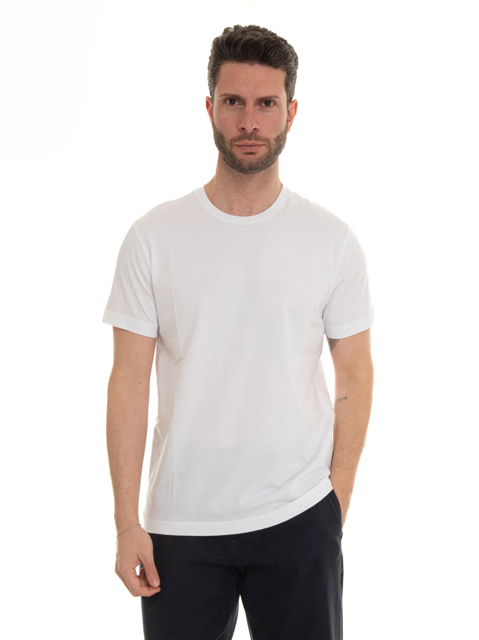 T-shirt girocollo mezza manica Bianco Fay Uomo