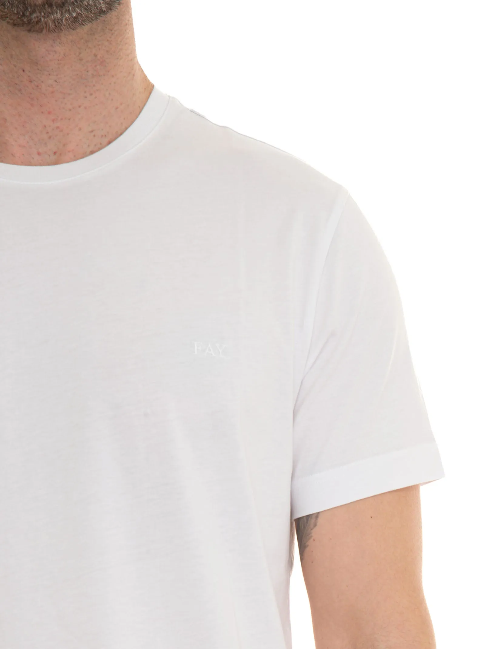 T-shirt girocollo mezza manica Bianco Fay Uomo