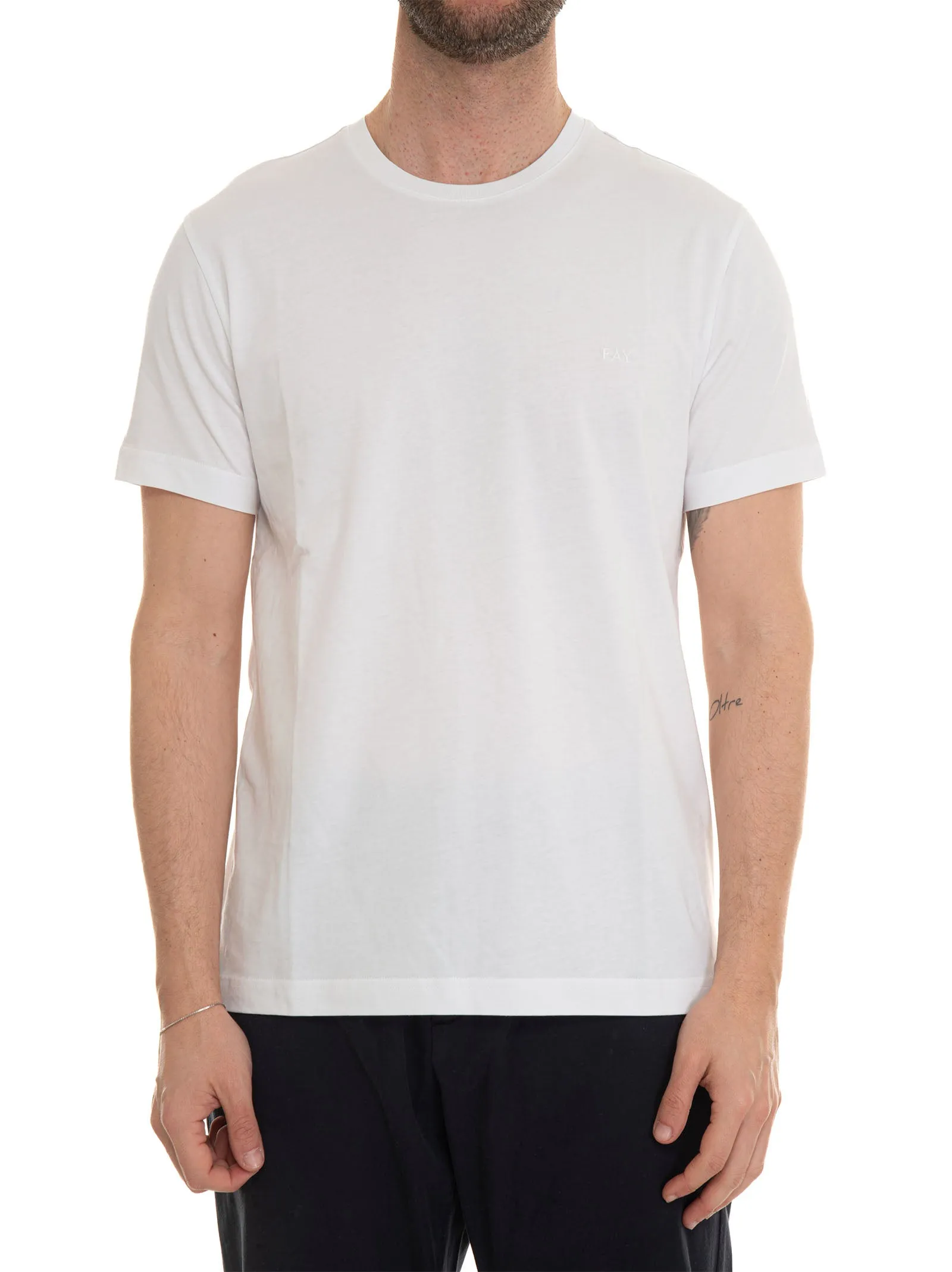 T-shirt girocollo mezza manica Bianco Fay Uomo