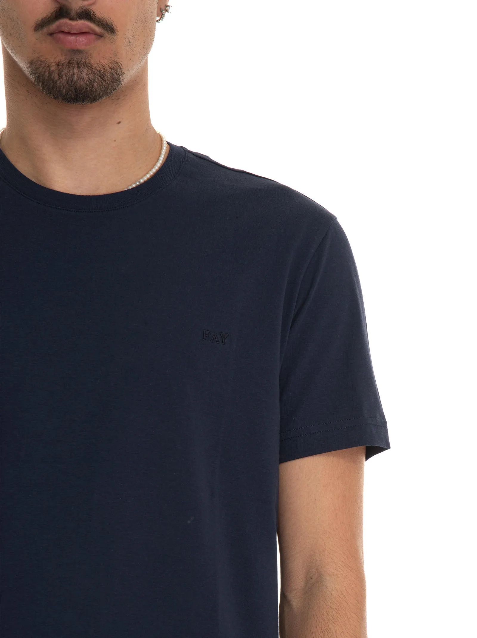T-shirt girocollo mezza manica Blu Fay Uomo