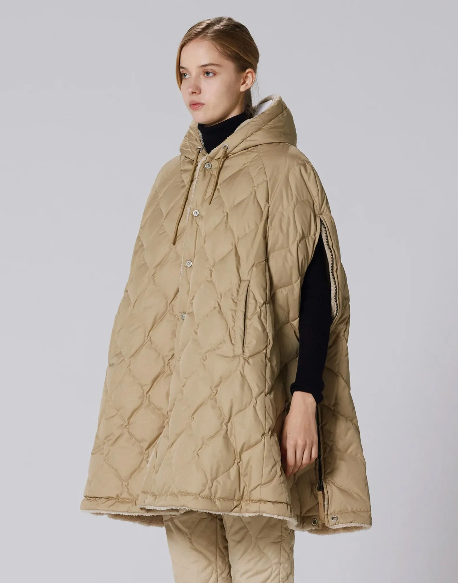 TAION Mantella Militare in Piumino Beige